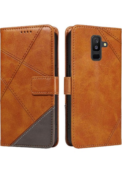 Elmas Dikiş ve Kart Yuvası ile Samsung Galaxy A6 Plus Için Flip Case (Yurt Dışından)