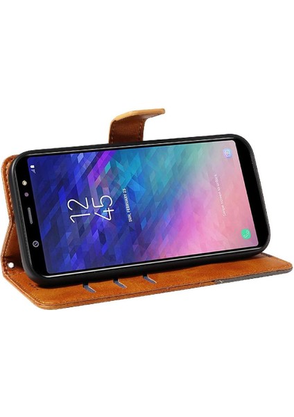 Elmas Dikiş ve Kart Yuvası ile Samsung Galaxy A6 Plus Için Flip Case (Yurt Dışından)