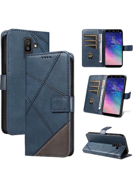 Elmas Dikiş ve Kart Yuvası ile Samsung Galaxy A6 Plus Için Flip Case (Yurt Dışından)