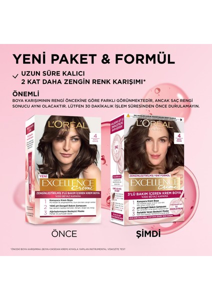 Excellence Yenilenmiş Ambalaj Saç Boyası - Koyu Kahve x 3 adet