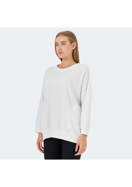 VIKENTI SW Kadın Oversize Sweatshirt Beyaz modelleri