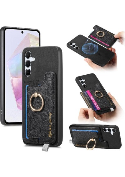 Samsung Galaxy A35 Magsafe Uyumlu Cüzdan Manyetik Halka Standı (Yurt Dışından)