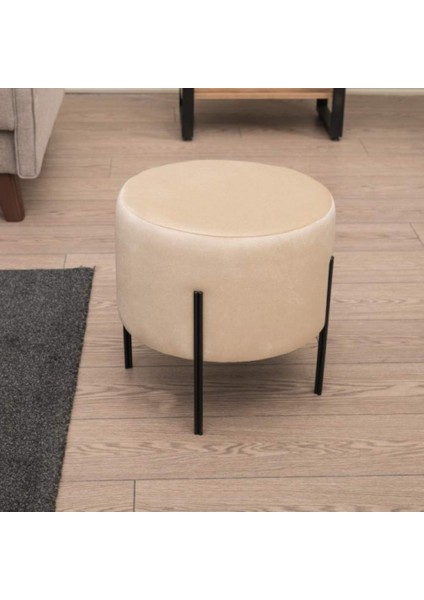 Dior Dekoratif Puf - Krem 40X40X40 cm