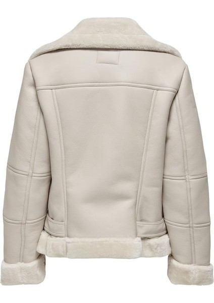 Onlagnete Faux Leather Bıker Jkt Otw Kadın Krem Mont - 15260002 fiyatları