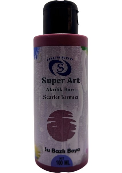 Superart Akrilik Boya Scarlet Kırmızı 100 ml