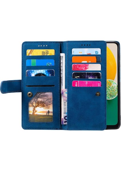 Samsung Galaxy A13 Için Flip Case 4g/5g Kickstand Kordon Cüzdan 9 Kart Pu (Yurt Dışından)