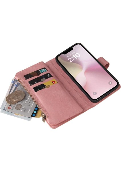 Kart Yuvası Standı Pu ile IPhone Se4 Fermuar Poket Için Cüzdan Telefon Kılıfı (Yurt Dışından)