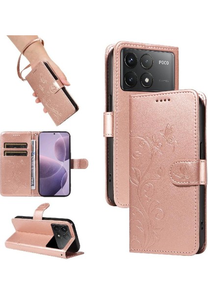 Xiaomi Poco F6 Pro Cüzdan Telefon Kılıfı ve Kart Yuvası Kabartmalı (Yurt Dışından)