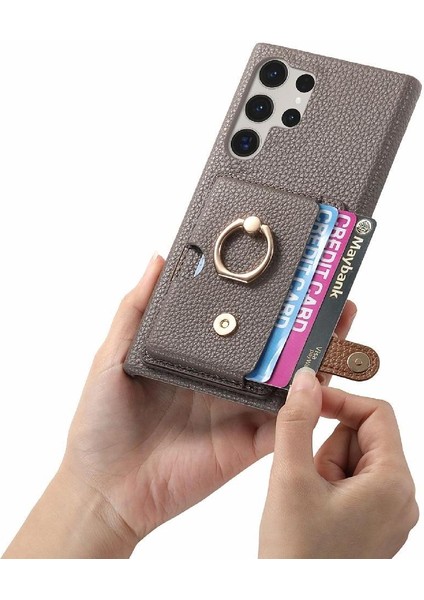 Samsung Galaxy S23 Ultra Halka Standı Kart Yuvaları Premium Dokulu (Yurt Dışından) modelleri