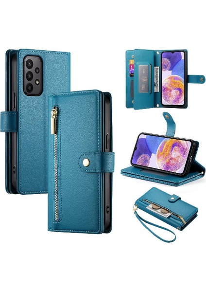 Samsung Galaxy M23 5g Kickstand Cüzdan Bölmesi Bilek Için Flip Case (Yurt Dışından)