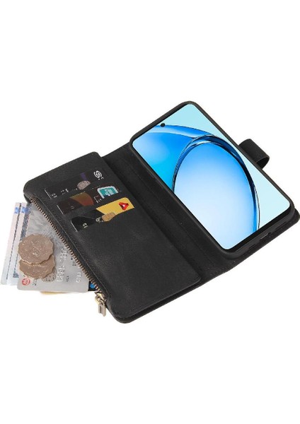 Oppo A60 4g Fermuar Poket Onbeş Kart Yuvaları Pu ile Cüzdan Telefon Kılıfı (Yurt Dışından) modelleri