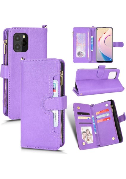 Oukitel C21 Pro Için Kılıf Deri Kapak Kart Tutucu Manyetik Pu Deri (Yurt Dışından)