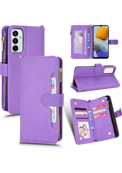 Samsung Galaxy M23 5g Fermuar Cüzdan Manyetik Pu Deri Flip Case (Yurt Dışından)