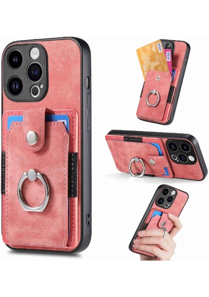 IPhone 15 Için Kılıf Pro Manyetik Araç Montaj Yüzük Tutucu Crad Yuvası Standı (Yurt Dışından)