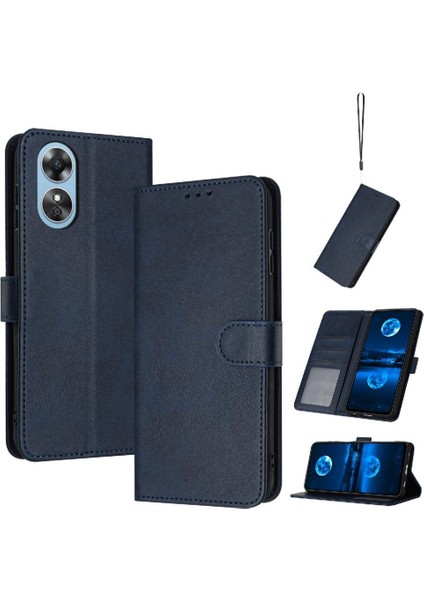 Kart Yuvası Kickstand Pu Saf Toka ile Oppo A17/A17K Için Flip Case (Yurt Dışından)