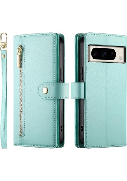 Google Piksel 8 Pro Bilek Kayışı Çok Fonksiyonlu Kart Yuvaları Için Flip Case (Yurt Dışından)