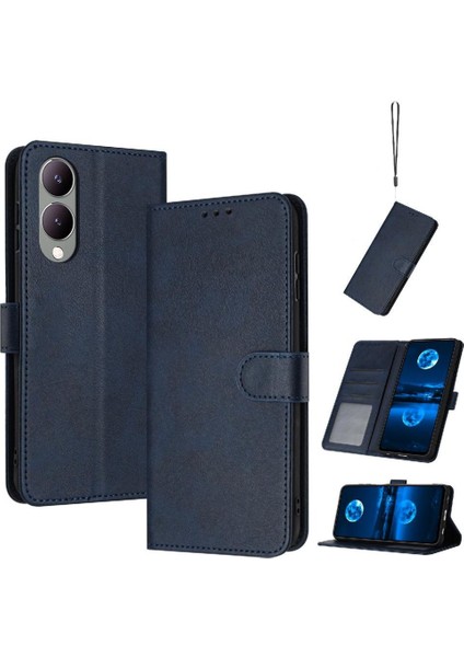 Toka Pu Deri ile Kart Yuvası Kickstand ile Vivo Y17S Için Flip Case (Yurt Dışından)