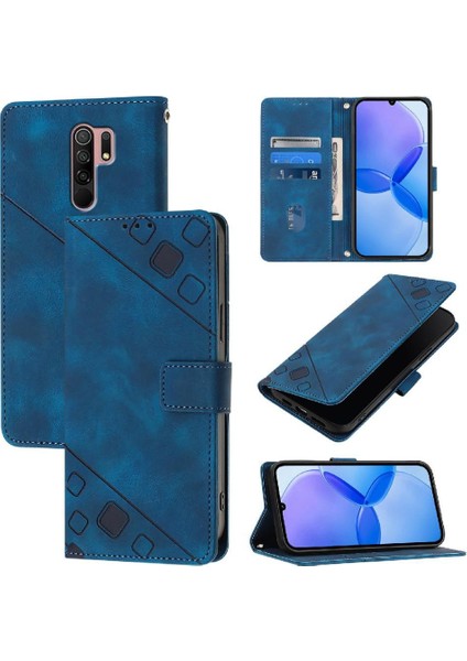 Xiaomi Redmi 9 Kart Tutucu Manyetik Deri Cüzdan Kapak Çevirin (Yurt Dışından)