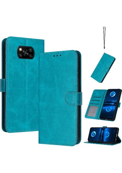 Toka Kickstand Pu ile Kart Yuvası ile Xiaomi Poco X3 Nfc Için Flip Case (Yurt Dışından)