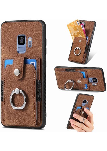 Samsung Galaxy S9 Için Kılıf Halka Tutucu Crad Yuvası Standı Manyetik Araç Montaj (Yurt Dışından)