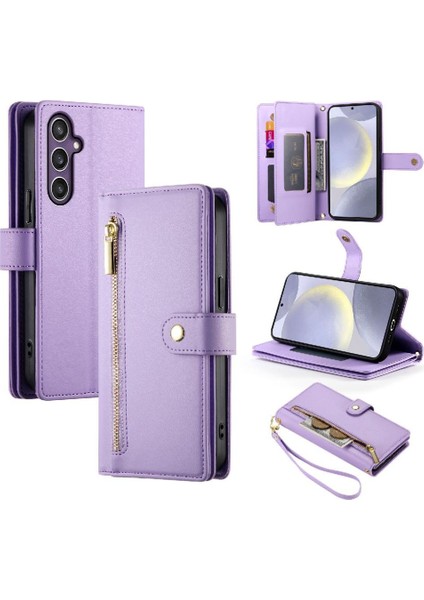 Samsung Galaxy S24 Artı Cüzdan Bölmesi Bilek Kayışı Kartı Için Flip Case (Yurt Dışından) modelleri