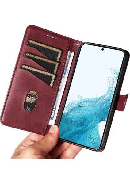 Samsung Galaxy S21 Fe Için Kredi Kartı Yuvası ile Pu Siyah Preslenmiş Durumda (Yurt Dışından) indirimleri