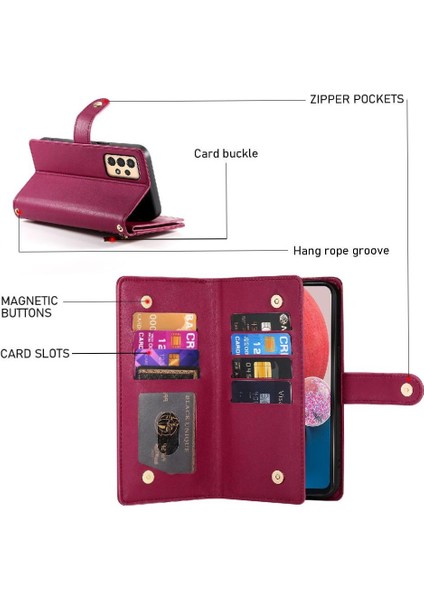 Samsung Galaxy A04S/A04 Çok Fonksiyonlu Iş Crossbody Için Flip Case (Yurt Dışından)