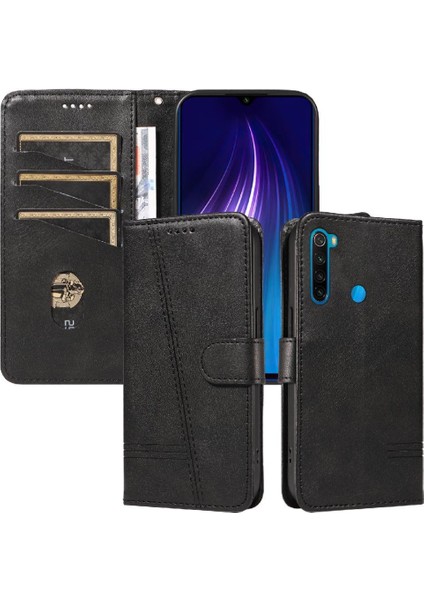 Kredi Kartı Yuvası ile Xiaomi Redmi Not 8t Için Filp Durumda Cüzdan Telefon Kılıfı (Yurt Dışından)