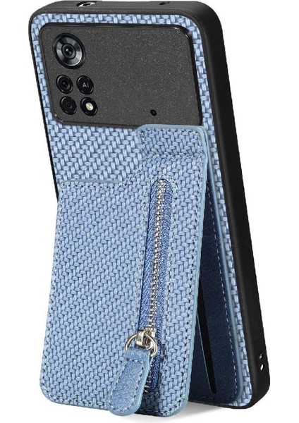Xiaomi Poco X4 Pro 5g Cüzdan Manyetik Araç Montaj Crad Yuvası Fermuar (Yurt Dışından)