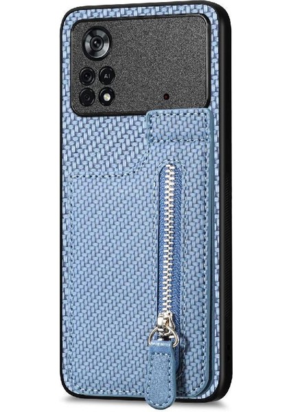 Xiaomi Poco X4 Pro 5g Cüzdan Manyetik Araç Montaj Crad Yuvası Fermuar (Yurt Dışından)