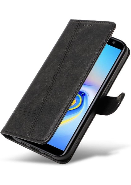 Samsung Galaxy J6 Başbakan Preslenmiş Pu Deri Cüzdan Telefon Kılıfı Için Filp Durumda (Yurt Dışından)