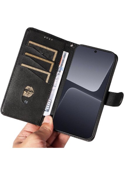 Xiaomi 13 Için Filp Durumda Ayrılabilir Siyah Bilezik Preslenmiş Pu Deri Telefon (Yurt Dışından) modelleri