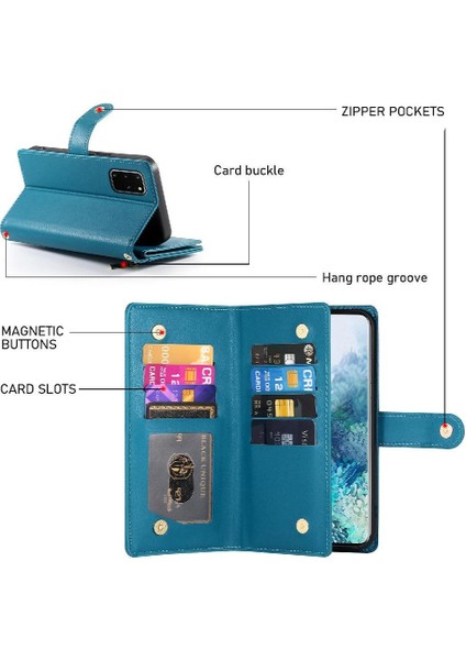 Samsung Galaxy S20 Artı Bilek Kayışı Çok Fonksiyonlu Kart Için Flip Case (Yurt Dışından)