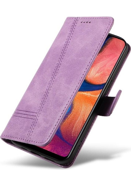 Samsung Galaxy M10S Için Filp Durumda Kredi Kartı Yuvası ile Preslenmiş Pu Deri (Yurt Dışından)