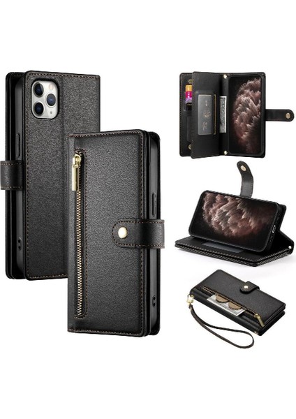 IPhone 11 Için Flip Case Pro Max Iş Crossbody Kayış Standı Cüzdan (Yurt Dışından)