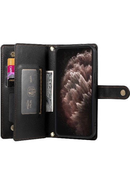 IPhone 11 Için Flip Case Pro Max Iş Crossbody Kayış Standı Cüzdan (Yurt Dışından)