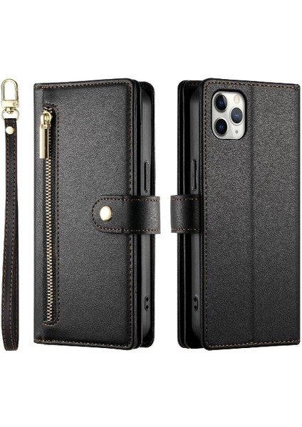 IPhone 11 Için Flip Case Pro Max Iş Crossbody Kayış Standı Cüzdan (Yurt Dışından)