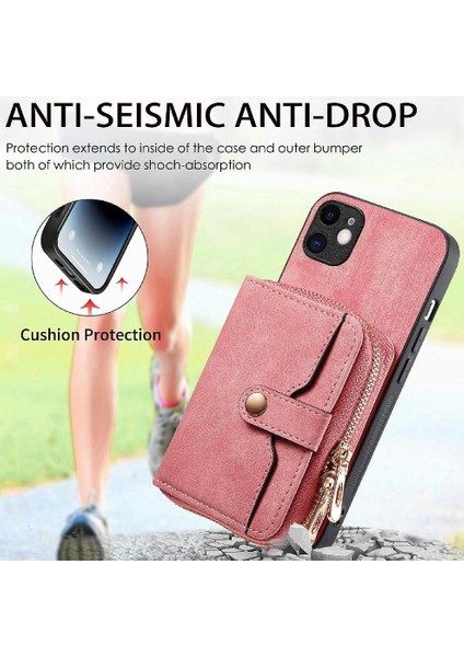 IPhone 11 Için Kılıf Premium Deri Standı 7 Kart Yuvaları Ayarlanabilir Kordon (Yurt Dışından)