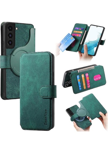 Samsung Galaxy S22 Için Flip Case Kart Standı Cüzdan Mıknatıs Koruyucu Retro (Yurt Dışından)