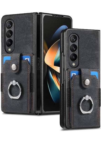 Samsung Galaxy Için Kılıf Fold 4 Manyetik Araç Montaj Yüzük Tutucu Crad Yuvası (Yurt Dışından)