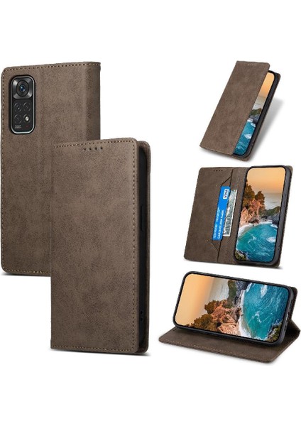 Xiaomi Redmi Not 11 Için Flip Case 4g Kickstand Kart Yuvası Tpu Iş (Yurt Dışından)