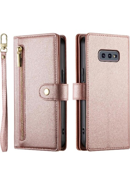 Samsung Galaxy S10E Crossbody Kayış Standı Çok Fonksiyonlu Flip Case (Yurt Dışından)
