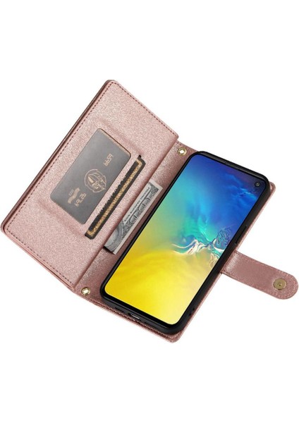 Samsung Galaxy S10E Crossbody Kayış Standı Çok Fonksiyonlu Flip Case (Yurt Dışından)