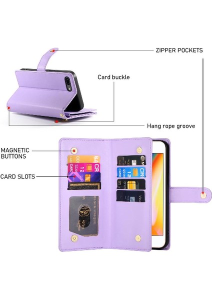 IPhone 6 Için Flip Case Artı Crossbody Kayış Iş Standı Cüzdan (Yurt Dışından)