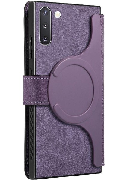 Samsung Galaxy Not 10 Için Flip Case Retro Mıknatıs Koruyucu Malzeme Kartı (Yurt Dışından)