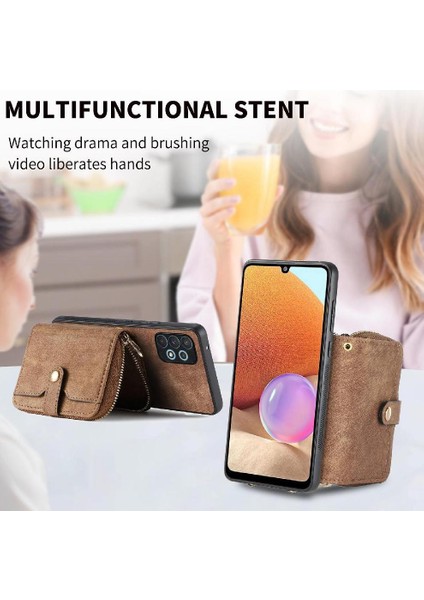 Samsung Galaxy A32 4g Fermuar Kapatma Ayarlanabilir Kordon 7 Kart Için Kılıf (Yurt Dışından) fiyatları