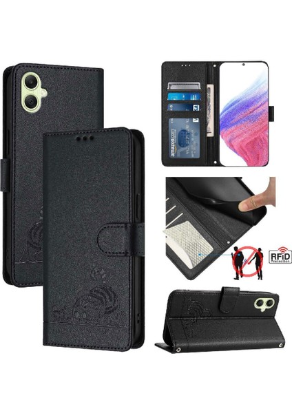 Samsung Galaxy A05 4g Kart Yuvası Tutucu Için Kickstand Kedi Rfıd Cüzdan (Yurt Dışından)