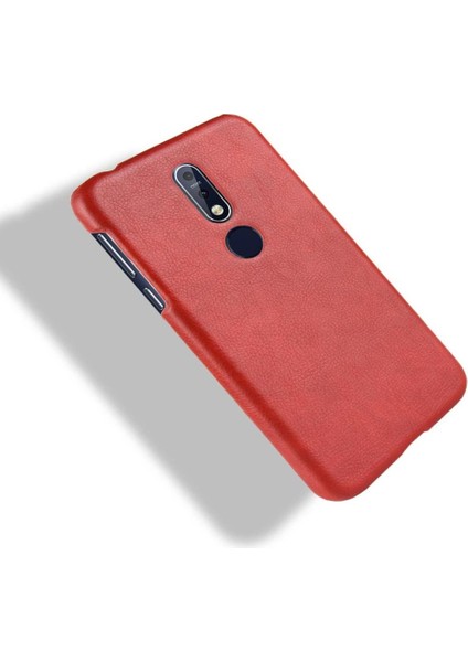 Nokia 7.1 Için Retro Kılıf Koruyucu Kapak Retro Lychee Desen Anti (Yurt Dışından) modelleri