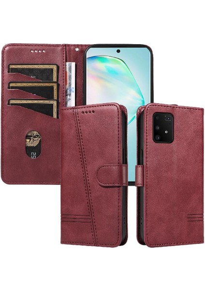 Samsung Galaxy S10 Lite Cüzdan Telefon Kılıfı Için Filp Durumda Preslenmiş Pu Deri (Yurt Dışından)