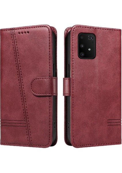 Samsung Galaxy S10 Lite Cüzdan Telefon Kılıfı Için Filp Durumda Preslenmiş Pu Deri (Yurt Dışından)